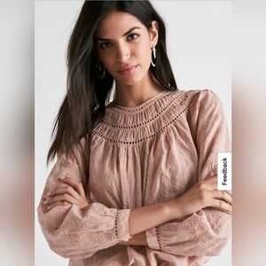 LUCKY BRAND Floral Embroidered Blouse US XS
